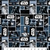 Sale 100% Cotton Printed Fabric Star Wars Classic Blocks R2D2 C3PO Yoda 110cm Wide