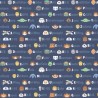 Sale 100% Cotton Printed Fabric Star Wars Alphabet Tonal ABCs Characters 110cm Wide