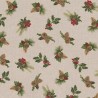 SALE Cotton Rich Linen Look Fabric Christmas Greenery Xmas Upholstery 140cm Wide