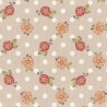 SALE Cotton Rich Linen Look Fabric Rose Dots Flower Floral Upholstery 140cm Wide