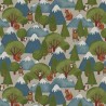 SALE Cotton Rich Linen Look Fabric Forest Animals Raccoons Upholstery 140cm Wide