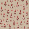 SALE Cotton Rich Linen Look Fabric Gnomes Gonks Scandi Upholstery 140cm Wide