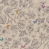 SALE Cotton Rich Linen Look Fabric Butterfly Garden Leaves Upholstery 140cm Wide