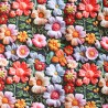 100% Cotton Digital 3D Fabric Little Johnny Floral Flower Foss Street 149cm Wide