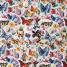 100% Cotton Digital 3D Fabric Little Johnny Butterflies Floral Flower 149cm Wide