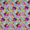 Digital Printed Cotton Jersey Fabric Hummingbirds Birds Tropical 150cm Wide