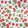 100% Cotton Fabric Nutex Kiwi Christmas Flowers Xmas Poinsettia Holly 112cm Wide