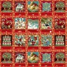 100% Cotton Fabric Nutex 12 Days Of Christmas Panel Festive Xmas 3 x 14 Squares