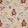 Crafty Canvas Cotton Rich Half Panama Fabric Forest Friends Bear Fox 140cm Wide