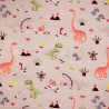 Crafty Canvas Cotton Rich Half Panama Fabric Dino World Dinosaurs 140cm Wide