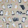 Crafty Canvas Cotton Rich Half Panama Fabric Kitty Cat Cats Animals 140cm Wide