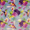 Cuddle Fleece Fabric Super Soft Hummingbirds Floral 150cm Wide