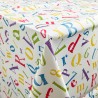 100% PVC Vinyl Printed Pattern Tablecloth Fabric ABC 123 Alphabet 140cm Wide