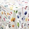 100% PVC Vinyl Printed Pattern Tablecloth Fabric Watercolour Flowers 140cm Wide