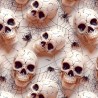 100% Cotton Digital 3D Fabric Little Johnny Halloween Skull Spiderweb 149cm Wide