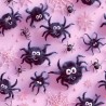 100% Cotton Digital 3D Fabric Little Johnny Halloween Spider Cobwebs 149cm Wide