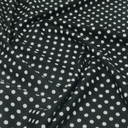 100% Cotton Poplin Fabric Rose & Hubble 7mm Polka Dots Spots Black