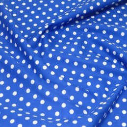 100% Cotton Poplin Fabric Rose & Hubble 7mm Polka Dots Spots Royal Blue 