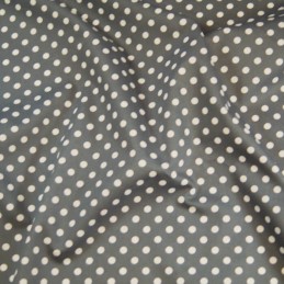 100% Cotton Poplin Fabric Rose & Hubble 7mm Polka Dots Spots Dark Grey