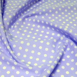 100% Cotton Poplin Fabric Rose & Hubble 7mm Polka Dots Spots Lilac