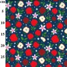 Polycotton Fabric Apples Floral Flowers Fruit