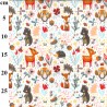 Polycotton Fabric Autumn Forest Bears Owls Foxes Hedgehogs Wildlife 112cm Wide