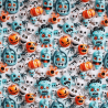 100% Cotton Digital 3D Fabric Little Johnny Halloween Zombies Pumpkins 149cm Wide