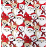 French Terry Cotton Jersey Fabric Santa Claus Friends Christmas Festive 140cm Wide