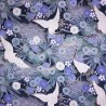 100% Japanese Cotton Fabric Nutex Koko Cranes Birds Floral Metallic 110cm Wide