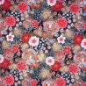 100% Japanese Cotton Fabric Nutex Uraka Flower Floral Sakura Metallic 110cm Wide