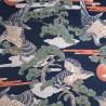 100% Japanese Cotton Fabric Nutex Bakita Falcons Birds Cloudy Treetop 110cm Wide