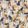 100% Japanese Cotton Fabric Nutex Kuksai Dogs Bulldogs Puppies Animal 110cm Wide