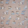 Japanese Cotton Linen Fabric Nutex Kasai Cats Kitten Books Stacked 110cm Wide