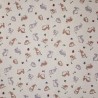 Japanese Cotton Linen Fabric Nutex Maki Bunny Rabbits Floral Flowers 110cm Wide