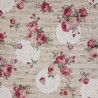 Japanese Cotton Linen Fabric Nutex Koma Flowers Roses Sheet Music 110cm Wide