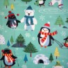 Polar Fleece Fabric Christmas Xmas Festive Penguin Polar Bear Igloo 150cm Wide