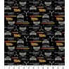 SALE 100% Cotton Fabric Camelot Back to The Future Flux Capacitor