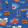 SALE 100% Cotton Printed Fabric Hot Wheels Animals Cars Racetrack Shark