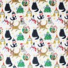 Polycotton Digitally Printed Fabric Festive Christmas Cats and Trees 112cm Wide