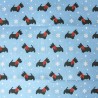 Polycotton Digitally Printed Fabric Christmas Schnauzer Snowflakes 112cm Wide