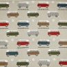 Cotton Rich Look Fabric VW Camper Vans Adventures Upholstery 140cm Wide