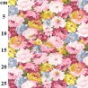 100% Cotton Poplin Fabric Rose & Hubble Flower Floral Danes Terrace 112cm Wide