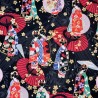 100% Japanese Cotton Fabric Nutex Horo Traditional Geisha Umbrellas 110cm Wide