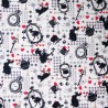 100% Cotton Fabric Nutex Alice In Wonderland Silhouette Looking Glass 112cm Wide