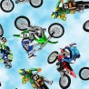 100% Cotton Digital Fabric Timeless Treasures Dirt Bikes Motocross 112cm Wide