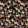 100% Cotton Digital Fabric Timeless Treasures Wine Glasses Red White 112cm Wide