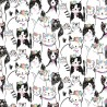 100% Cotton Digital Fabric Timeless Treasures Pretty Cats & Florals 112cm Wide