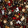 100% Cotton Digital Fabric Timeless Treasures Tossed Dogs & Words Pup 112cm Wide