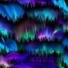 100% Cotton Digital Fabric Timeless Treasures Trees Aurora Borealis 112cm Wide