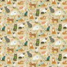 100% Cotton Digital Fabric Timeless Treasures Cat Breeds Chart Cute 112cm Wide